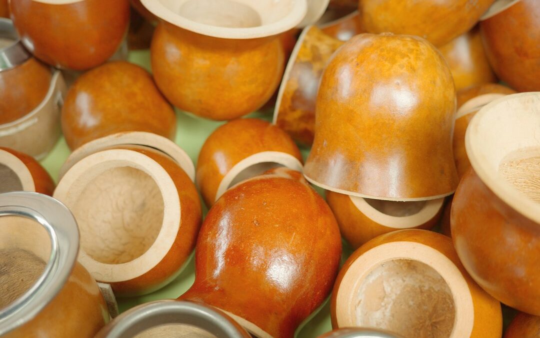 Petites calebasses séchées vues de près